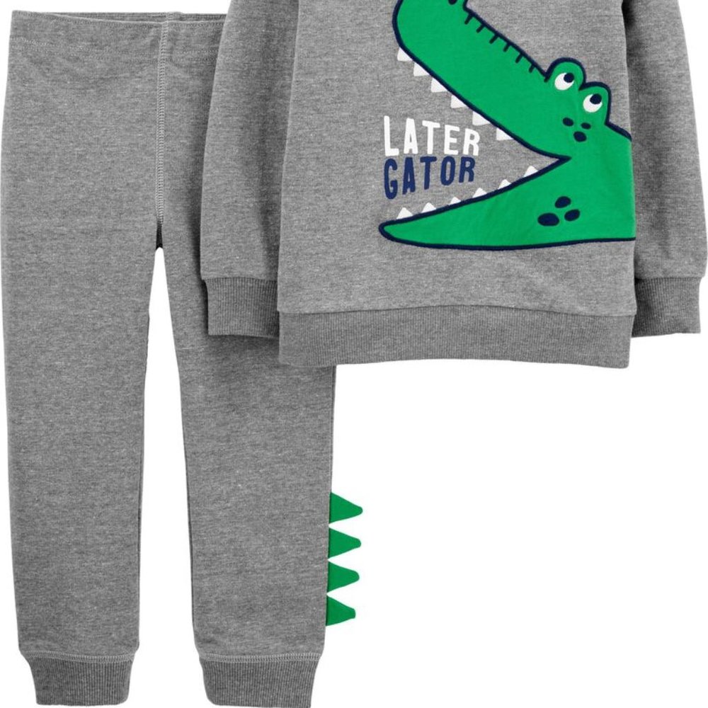 Carter's 2-Piece Alligator Pullover Jogger - Picture 2 of 3